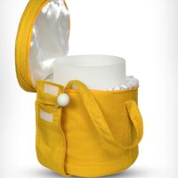 bag amarela tamanho P para transportar a tigela de cristal