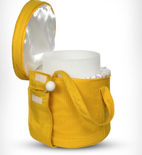 bag amarela tamanho P para transportar a tigela de cristal